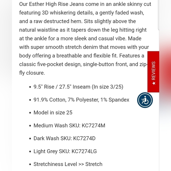 ❤️ NWOT! KANCAN ESTHER HIGH RISE GRAY ANKLE SKINNY JEANS, 6 (28) - Picture 10 of 10